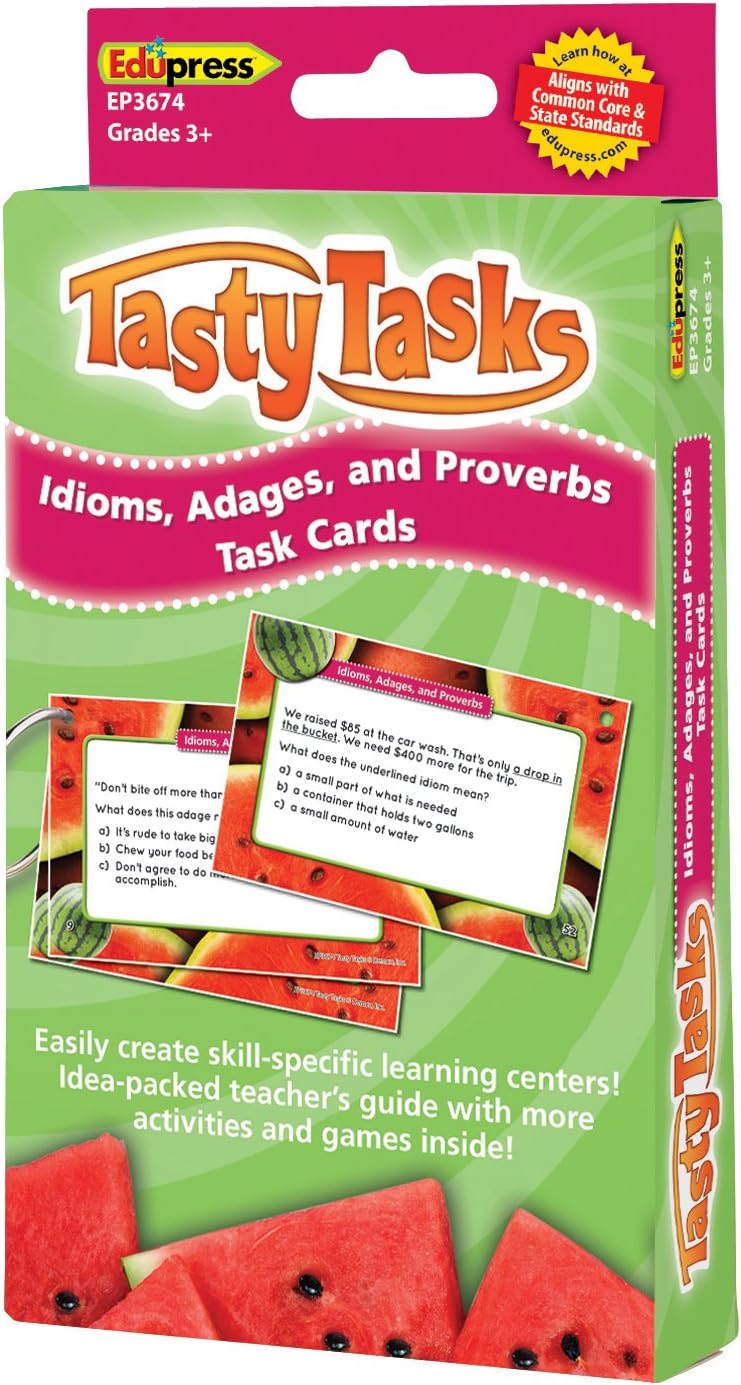 EP3674: Tasty Tasks Idioms, Adages, + Proverbs Task Cards | Teaching ...